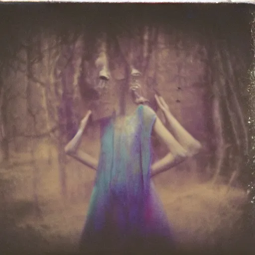 Prompt: surreal polaroid of dream of fashion shoot by andrei tarkovsky and stephen gammell, liminal space, photorealistic, high definition, technicolor, award - winning photography, masterpiece, amazing colors,