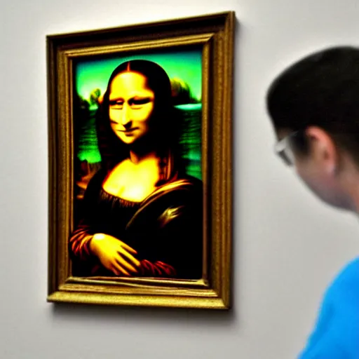 Image similar to mona lisa in 3 d, real life, photorealistic