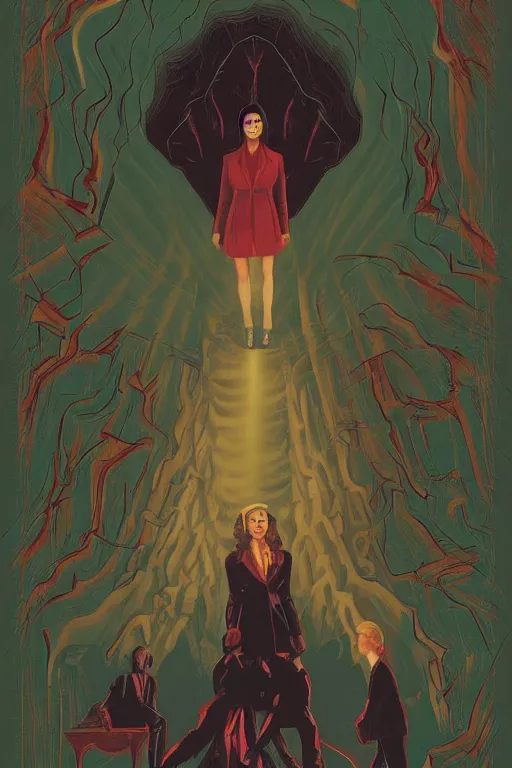 Prompt: Pulp book cover of Twin Peaks artwork by RAB quruiqing