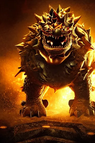 Image similar to very very intricate photorealistic photo of bowser in an episode of game of thrones, photo is in focus with detailed atmospheric lighting, award - winning details