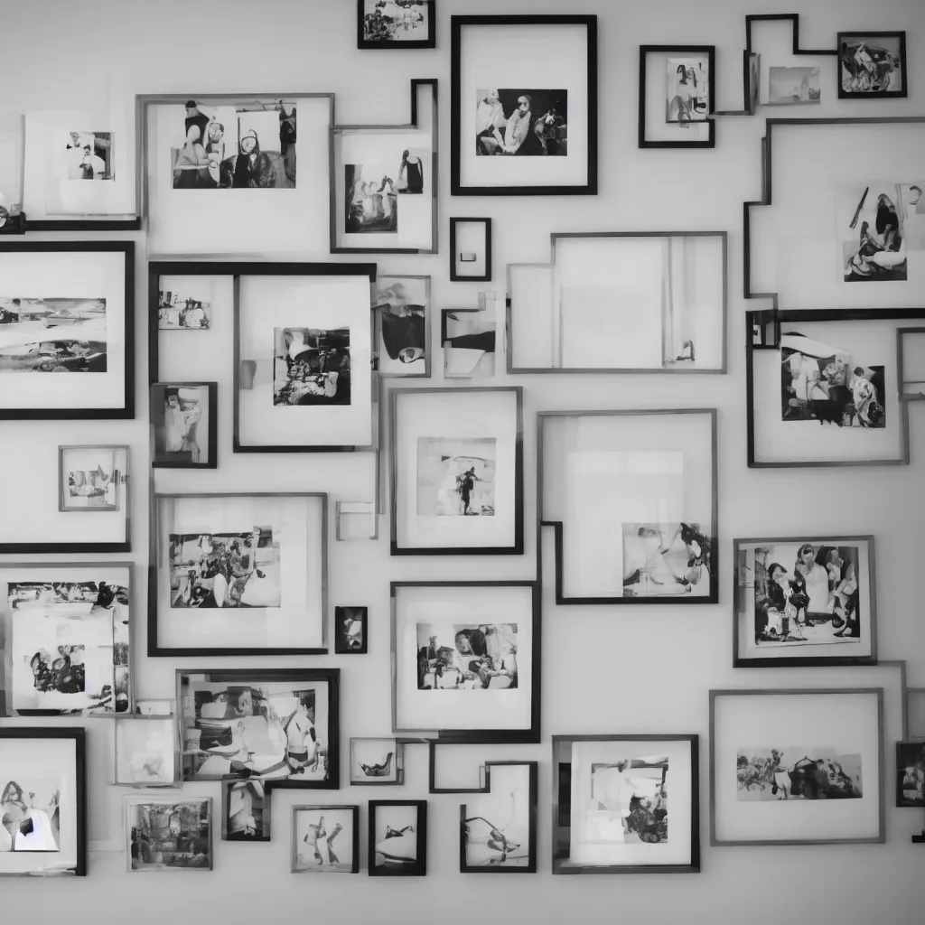 Image similar to three square picture frames on a white wall