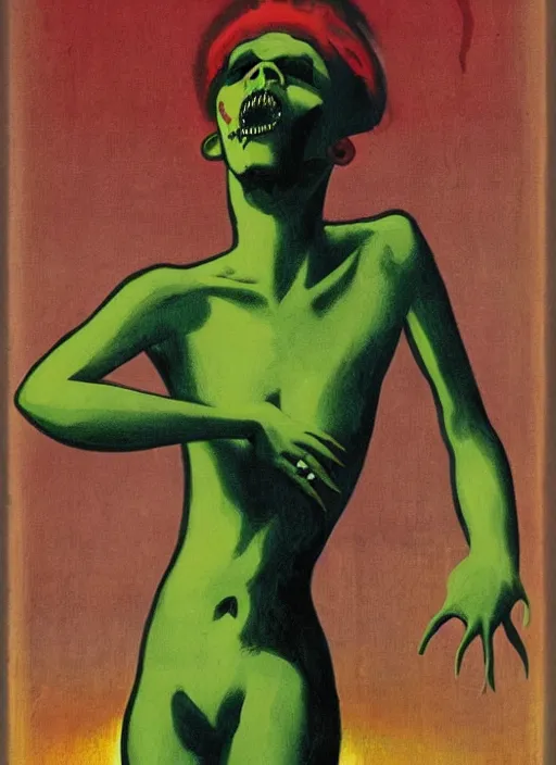 Image similar to punk zombie by rockwell kent, 1 9 2 9