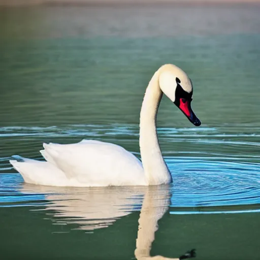 Image similar to girl drowning swan in lake