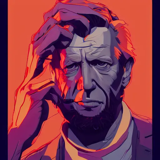 Image similar to james woods in videodrome stylize, art gta 5 cover, official fanart behance hd artstation by jesper ejsing, by rhads, makoto shinkai and lois van baarle, ilya kuvshinov, ossdraws, borderlands and by feng zhu and loish and laurie greasley, victo ngai, andreas rocha, john harris