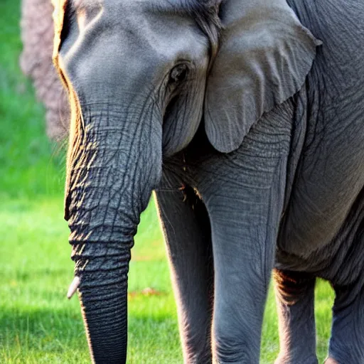 Prompt: a half cat half elephant, wildlife photography