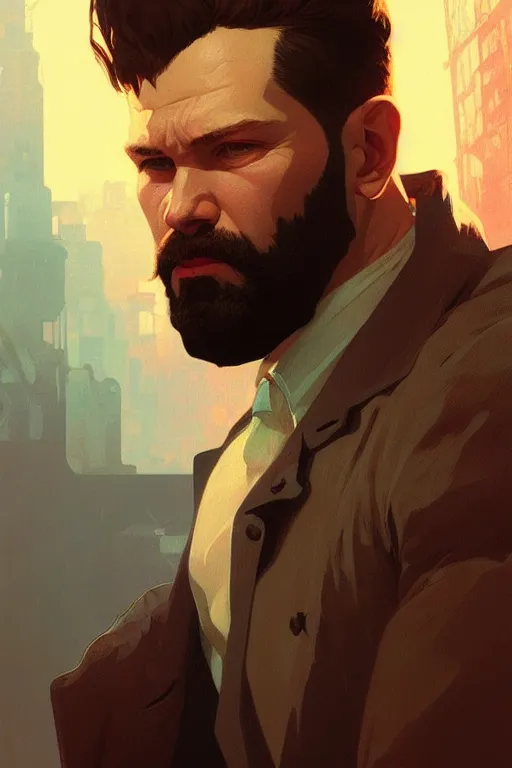 Image similar to a portrait of ulysses klaue, fantasy, sharp focus, intricate, elegant, digital painting, artstation, matte, highly detailed, concept art, illustration, ambient lighting, art by ilya kuvshinov, artgerm, alphonse mucha, and greg rutkowski