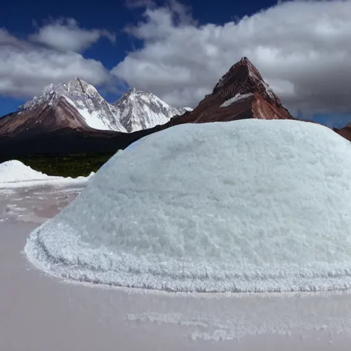 Image similar to mound of salt shaped like mount everest