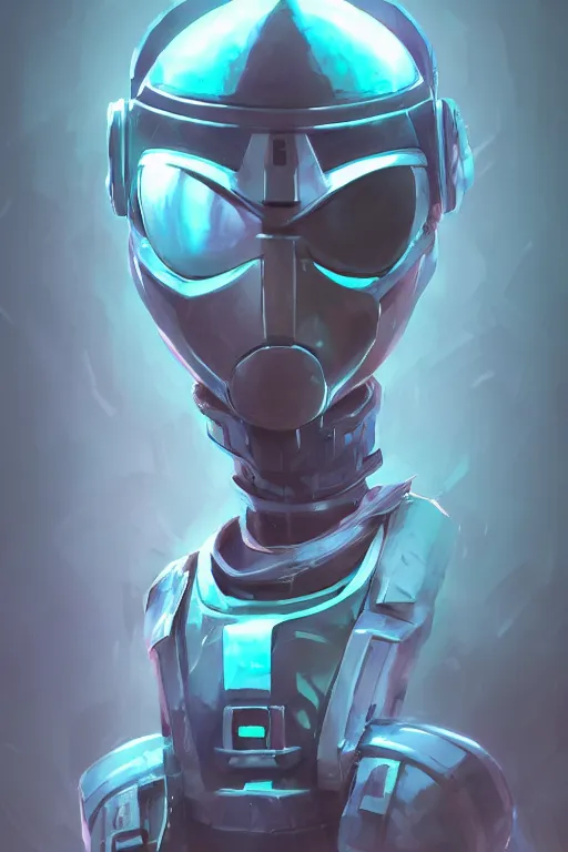 Image similar to epic mask helmet robot ninja portrait stylized as fornite style game design fanart by concept artist gervasio canda, behance hd by jesper ejsing, by rhads, makoto shinkai and lois van baarle, ilya kuvshinov, rossdraws global illumination radiating a glowing aura global illumination ray tracing hdr render in unreal engine 5