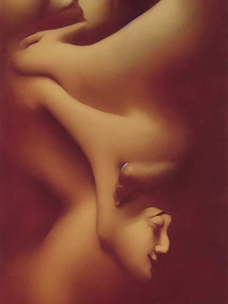 Prompt: Her lily hand her rosy cheek lies under, Cozening the pillow of a lawful kiss Edward Hopper and James Gilleard, Zdzislaw Beksinski highly detailed