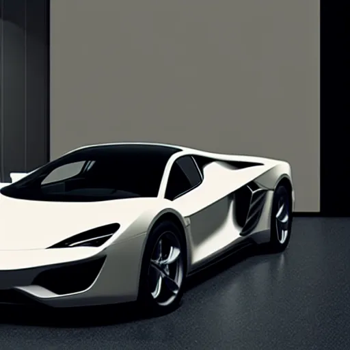 Prompt: a supercar in a dark studio room with Opal gemstone paint.