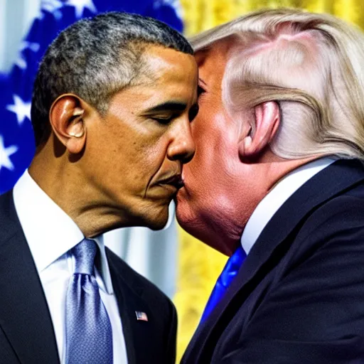 Prompt: obama and trump kissing, 4k