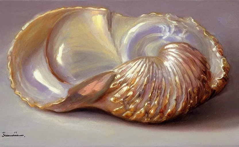 Image similar to Beautiful alchemy seashell. By Konstantin Razumov, highly detailded