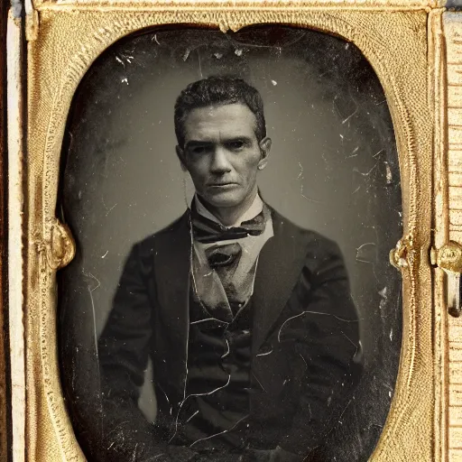 Image similar to ambrotype conspicuous detailed portrait of antonio banderas at elderly age of 1 0 5