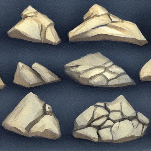 Image similar to rock sketches study, spikey rocks, painterly