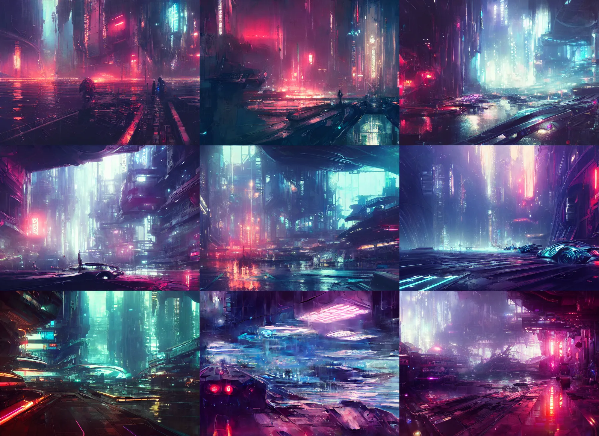 Prompt: futuristic underwater metropolis, neon light, sea ground, darkness, 4 k artstation, akihiko yoshida, jeremy mann, wadim kashin, noriyoshi ohrai