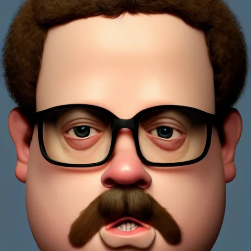 Image similar to the lovechild of paul blart and napoleon dynamite, realistic, hyperrealistic, 8 k resolution, hd quality, very detailed, highly detailed, intricate details, very realistic, trending on artstation, really realistic, very realistic, headshot, head in frame