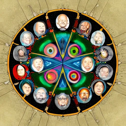 Prompt: a council of elders sitting in a circle, digital painting, fantasy art