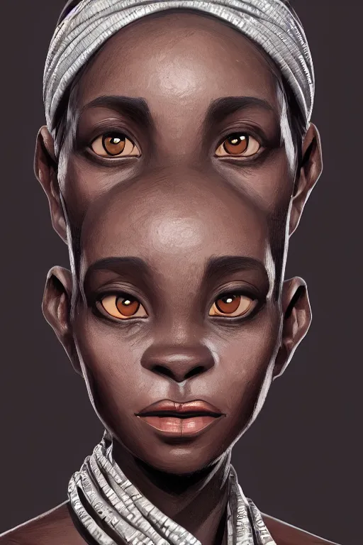 Image similar to a portrait of humanization of gloria from madagascar, grim - lighting, high - contrast, intricate, elegant, highly detailed, digital painting, artstation, concept art, smooth, sharp focus, illustration