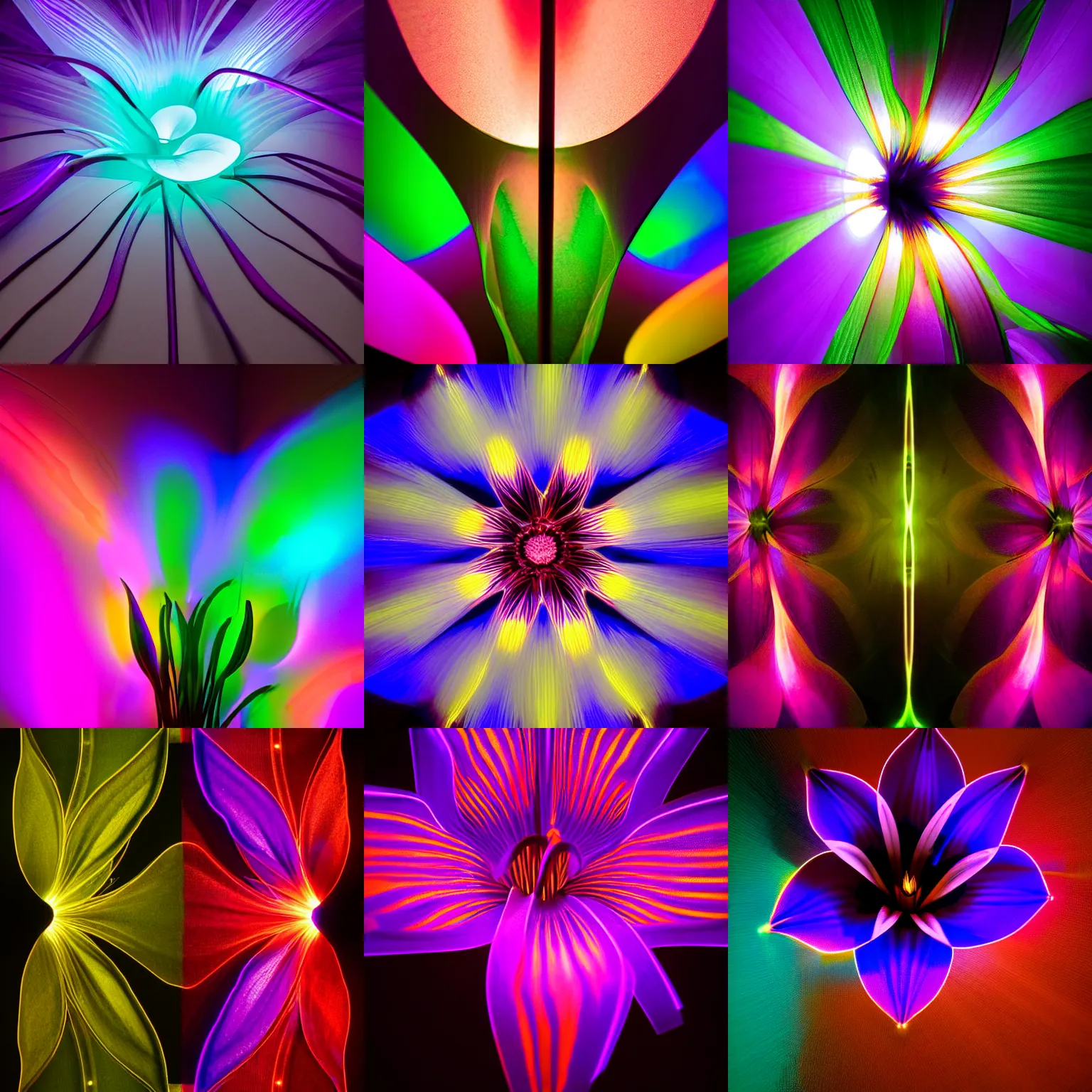 Prompt: light lily installation by stephen knapp, stunning, deep colors, caustics, 4 k photo, featured on behance