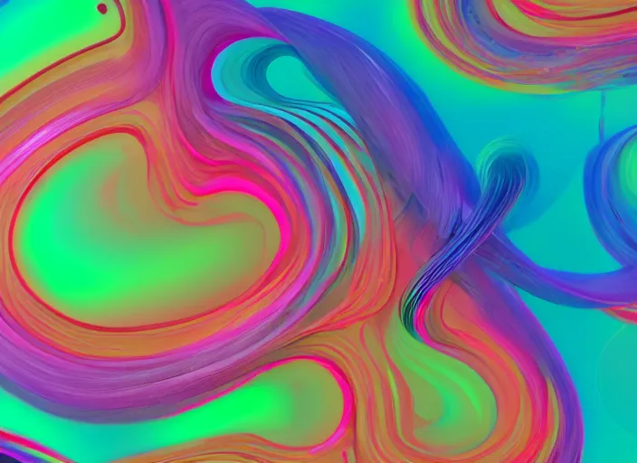 Image similar to twisted organic simulation, abstract paint swirls, bright pastel colors, pyro sim, Houdini, studio lighting, 3D render, grain sim, unreal engine, Houdini, global illumination, CGI, Artstation, vellum sim