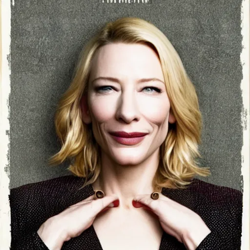 Image similar to cate blanchett , comedy, movie poster,