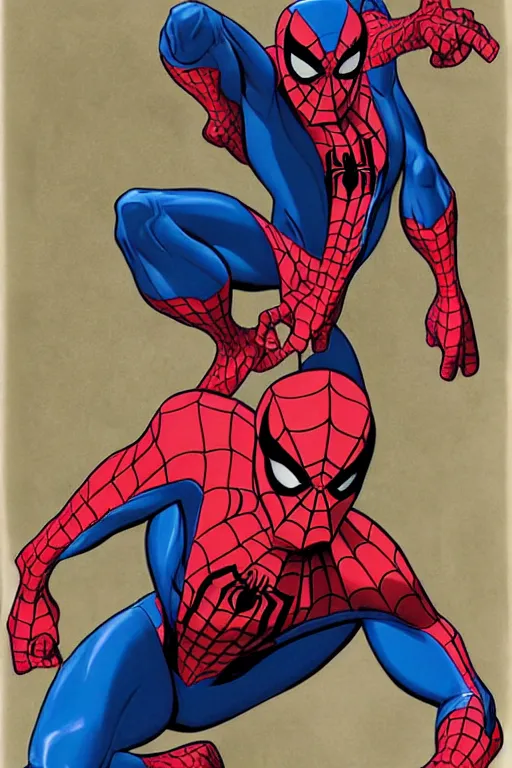 Prompt: Spider-Man, portrait, art by Don Bluth