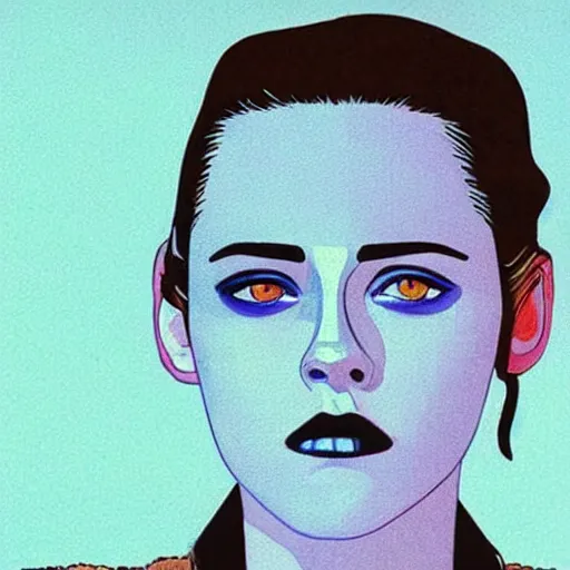 Image similar to “ kristen stewart retro minimalist portrait by jean giraud, moebius starwatcher comic, 8 k ”