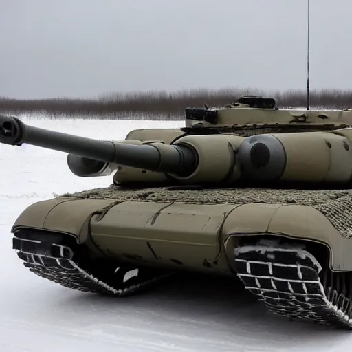 Image similar to photo of Challenger 2 tank in arctic camouflage