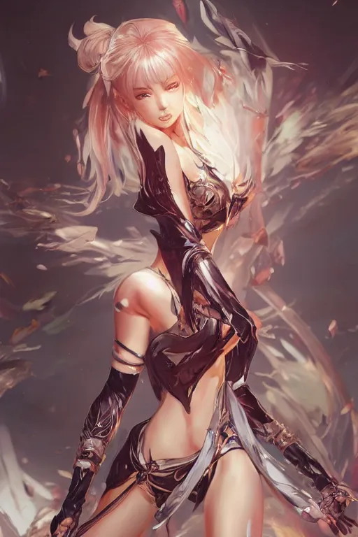 Image similar to Rhiana in a blade and soul spinoff artbook rendered by the artist Hyung tae Kim, Jiyun Chae, Lê Long, Joe Madureira, trending on Artstation by Hyung tae Kim, artbook, Stanley Artgerm Lau, WLOP, Rossdraws , James Gurney