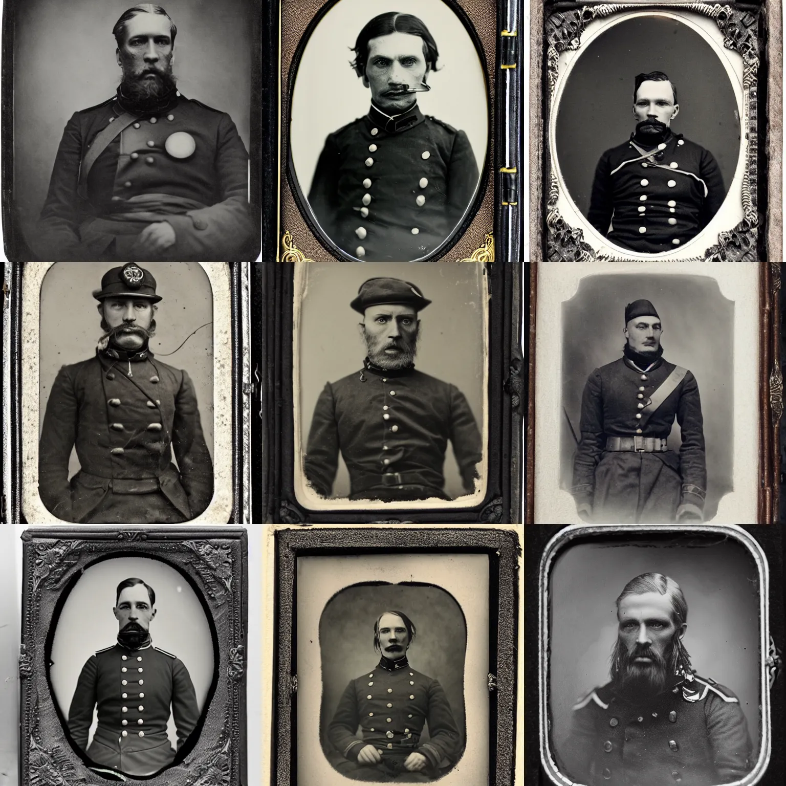 Prompt: civil war portrait of cthulhu, general uniform, black and white, wet-plate photography,
