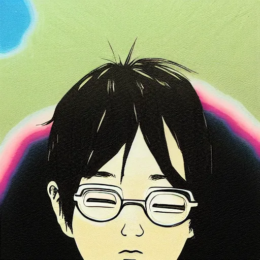 Image similar to a colorful portait of a boy from inio asano, detailed