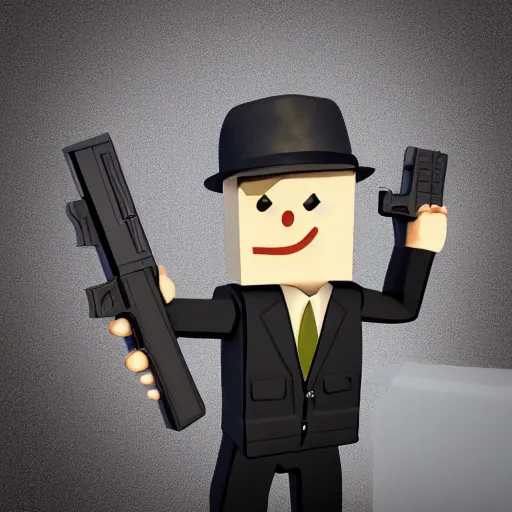 Image similar to roblox character holding a glock