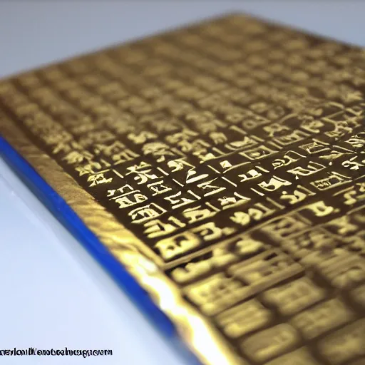 Prompt: Golden tablets that have the secret to everything if only we could decode them