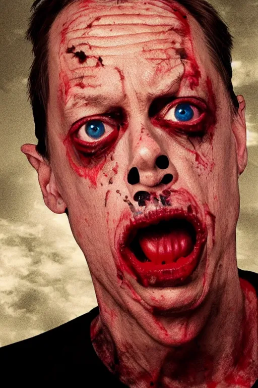 Image similar to steve buscemi dark moody grindhouse gritty horror, realistic