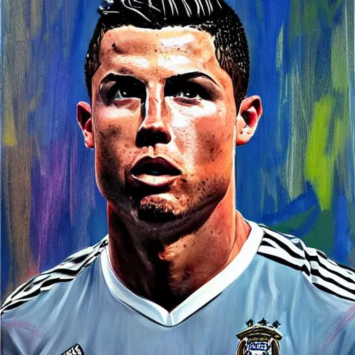 Image similar to a hyper - detailed masterpiece of ronaldo phenomenal, stunning portrait