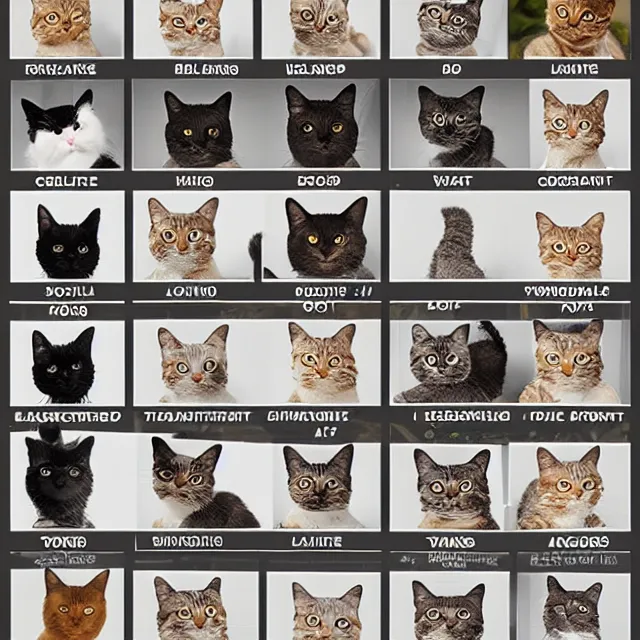 Image similar to alignment chart for cats