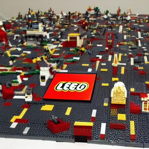 Image similar to hell made of lego