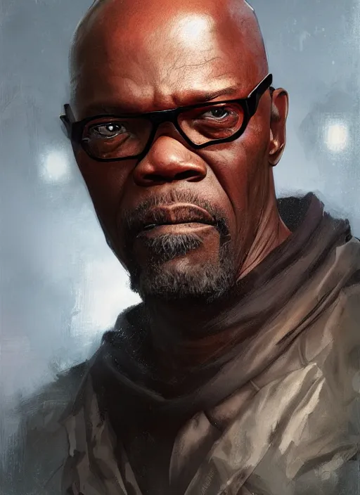 Prompt: Portrait Samuel L. Jackson, marvel comics, dark, intricate, highly detailed, smooth, artstation, digital illustration by Ruan Jia and Mandy Jurgens and Artgerm and Wayne Barlowe and Greg Rutkowski and Frank Frazetta