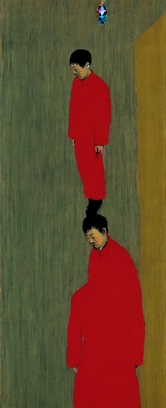 Image similar to chinese prisoner by peter doig, muted colors