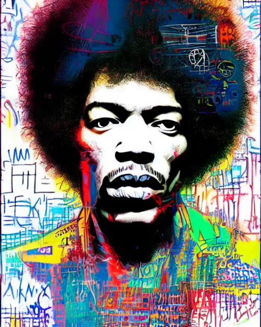 a cyberpunk portrait of a jimi hendrix by jean - | Stable Diffusion ...