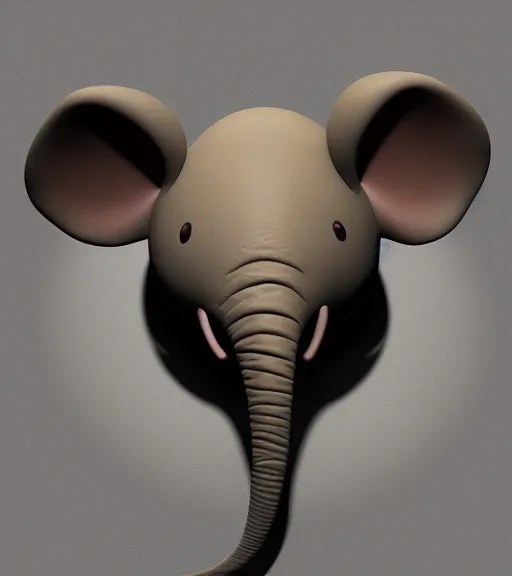 Image similar to an extremely detailed masterpiece of a mouse with elephant ears and a trunk for his mouth, inspired by goro fujita, digital art, cinematic lighting, trending in artstation, 4 k