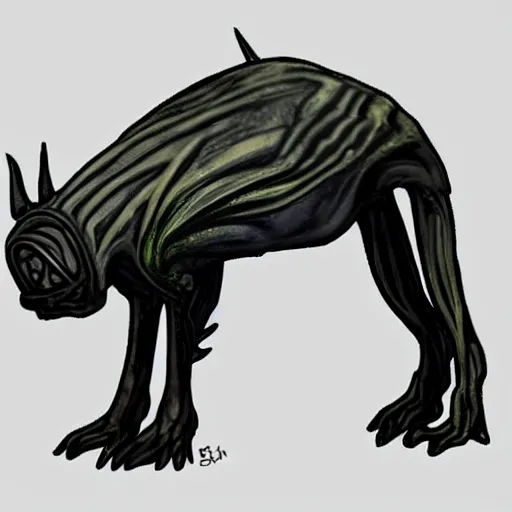 Image similar to a alien dog from half - life, digital art