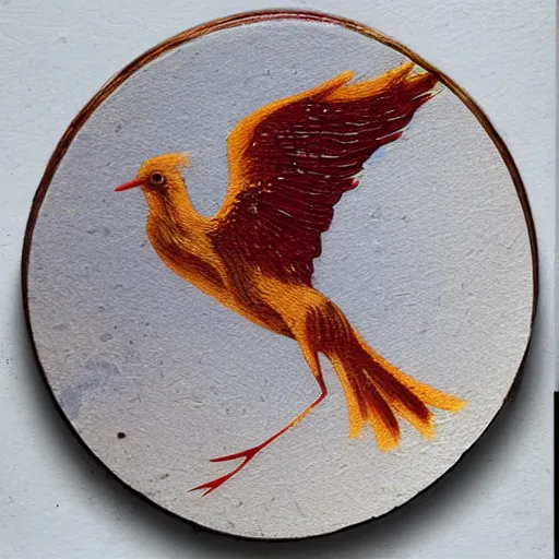 Image similar to phoenix salt bird round composition rebirth symbolism