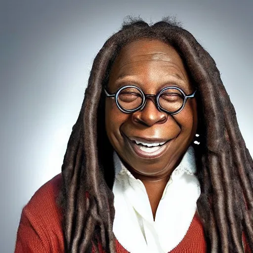 Image similar to photo of a person who looks like a mixture between whoopi goldberg and levar burton