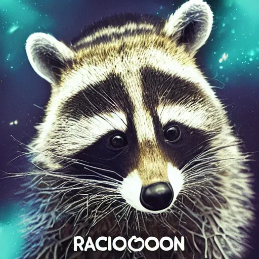 Prompt: album cover of a pop group, racoon, album cover art, album cover