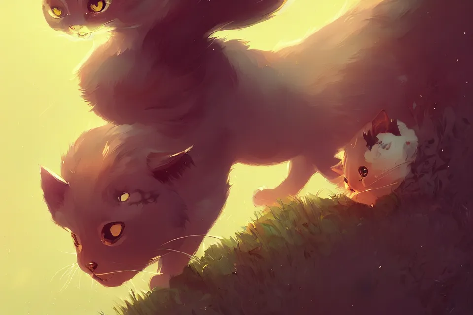 Image similar to cute cat, by victo ngai and andreas rocha and greg rutkowski, trending on artstation, unreal engine, 8 k hd wallpaperjpeg artifact, blur, artfact