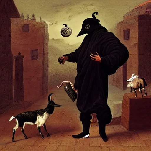 Image similar to the plague doctor as a goat