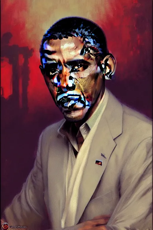 Image similar to barack obama as a attractive man, smooth face, star wars, painting by gaston bussiere, craig mullins, greg rutkowski, alphonse mucha