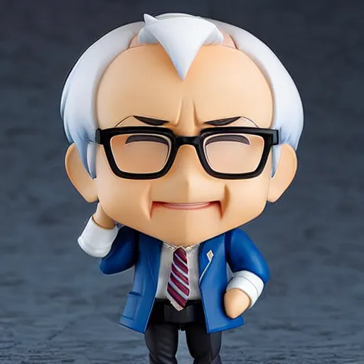 Image similar to an anime nendoroid figurine of Bernie Sanders, fantasy, figurine, product photo