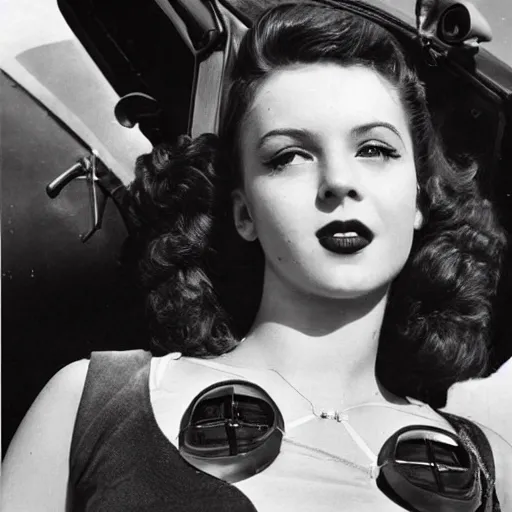 Prompt: a very handsome rebellious hot young girl, 1 9 4 8 photo